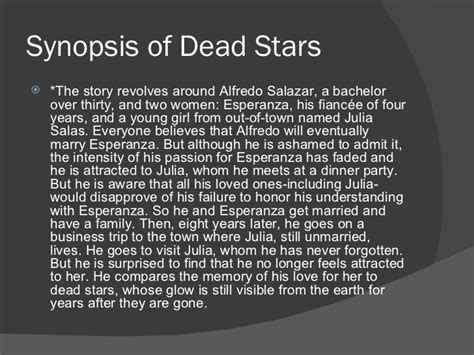 Summary Of Dead Stars By Paz Marquez Benitez Summary Of Dead Star By