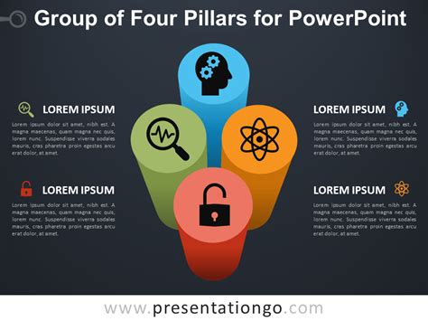 Group Of Four Pillars For Powerpoint
