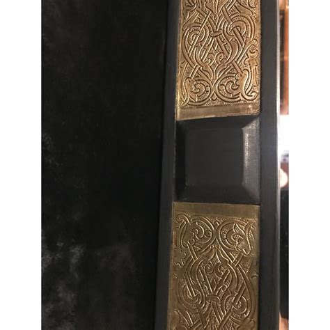 Moroccan Gold Brass And Ebony Wood Framed Mirrors A Pair Chairish