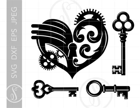 Steampunk Heart Svg Cut File Clipart Downloads Steampunk Etsy