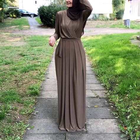 Latest Soft Material Elegant Simple Style Abaya Turkish Muslim Long Dress Islamic Clothing Abaya