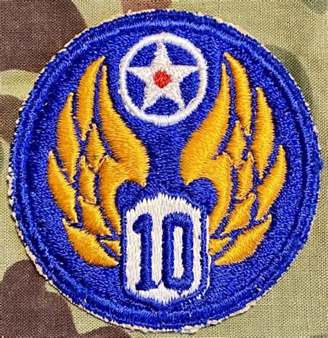 Original Wwii Us Army Tenth Air Force Patch 10th Army Air Force Usaaf