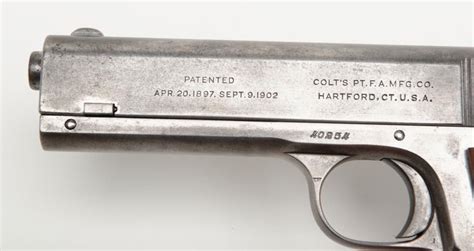 Colt Model 1903 Pocket Semi Automatic Pistol Cal 38 Rimless