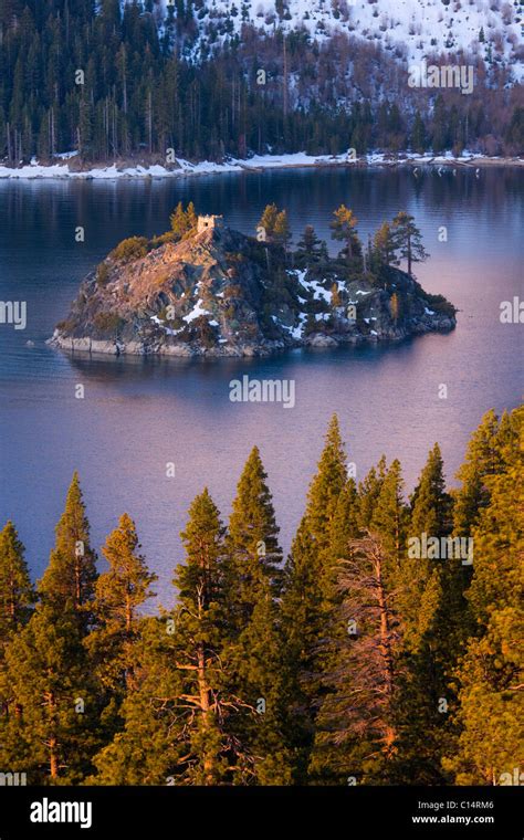 Emerald Bay And Wizard Island At Lake Tahoe In California Stock Photo