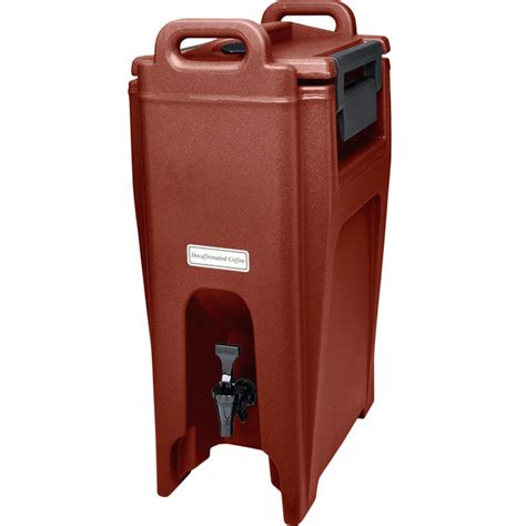 Cambro® 6 gal economy polyethylene beverage dispenser 60246 1. Cambro UC500402 Ultra Camtainers® 5.25 Gallon Brick Red ...