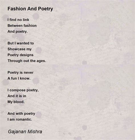 Fashion And Poetry Poem by Gajanan Mishra - Poem Hunter