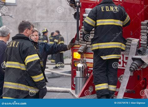 Fdny Firefighters On Duty New York City Usa Editorial Stock Photo