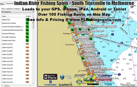 Indian River Fishing Maps Titusville To Melbourne Fishing Spots