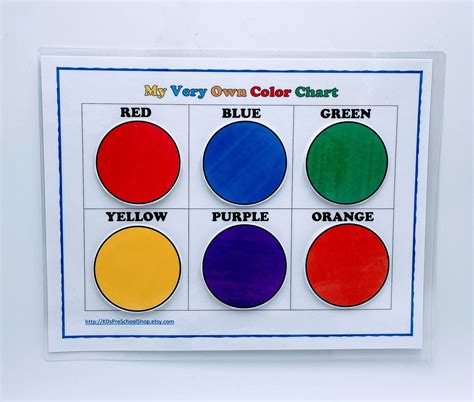 Matching Colors To Colors Preschoolhome School Chart Etsy