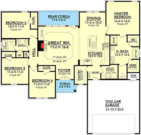4 Bedroom Floor Plans Ranch 4 Bedroom Ranch Floor Plans 4 Bedroom 2