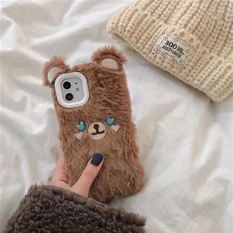 Cute Bear Rabbit Furry Shockproof Protective Designer ...
