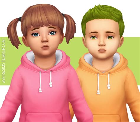 Aveiras Sims 4 Basegame Toddler Hairs Recolor Retired Content