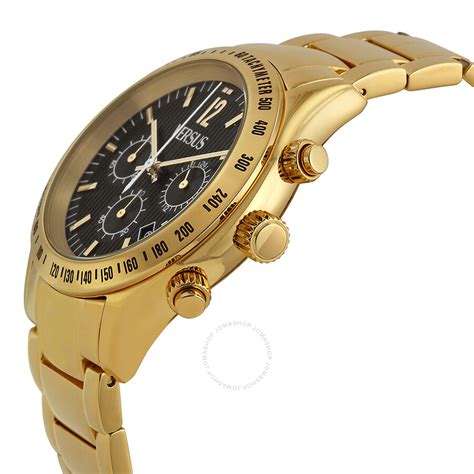 Versus By Versace Cosmopolitan Chronograph Black Dial Gold Ion-plated ...