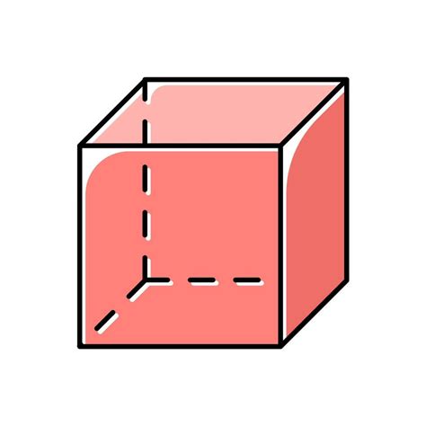 Icono De Color De Cubo Figura Transparente De Corte Geométrico Modelo