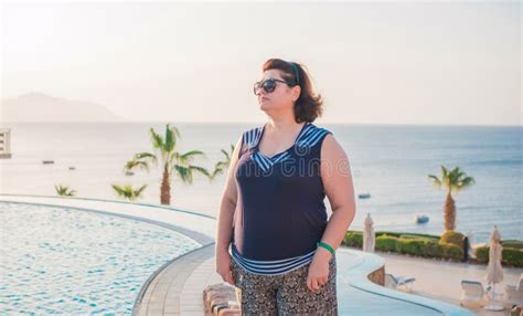 Plus Size Lady At Vacation In Egypt Stock Image Image Of Beach Leisure 217182897