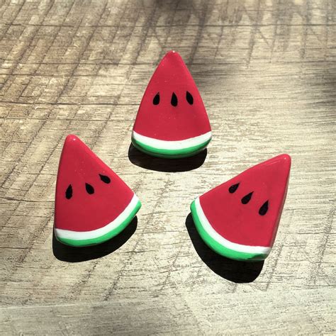 Watermelon Clay Pin Cute Handmade Slice Of Watermelon Pins Etsy