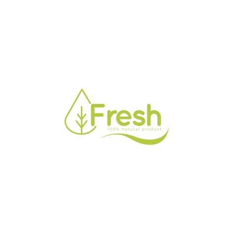 Free Vector Fresh Logo With Leaves Template
