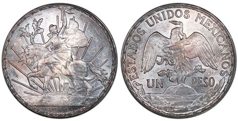 Mexico City Mexico 1 Peso Caballito 1910 Pcgs Ms62 Daniel