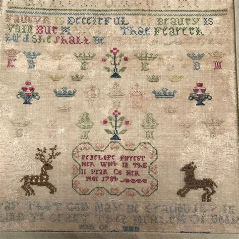 Antique Embroidery Sampler Cross Stitch Sampler 18th Century Etsy