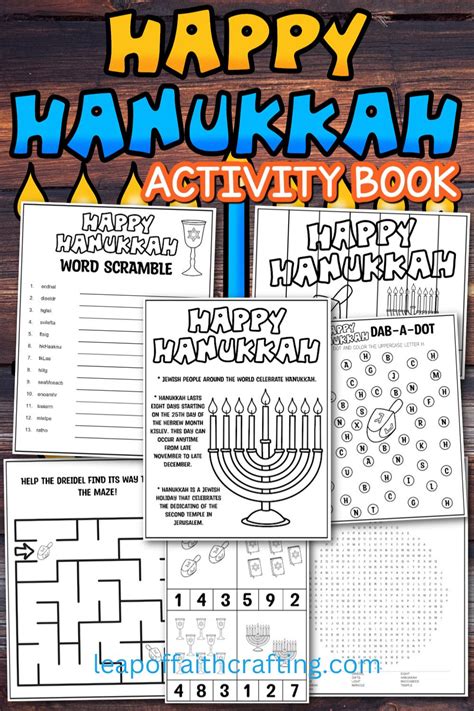 Free Hanukkah Worksheet 7 Page Activity Book Leap Of Faith Crafting
