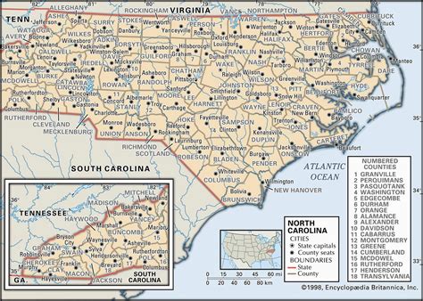 Map Of Tennessee And North Carolina State And County Maps Of North