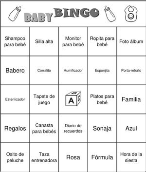 Baby Shower Bingo A Color Y En Blanco Y Negro Baby Shower Bingo