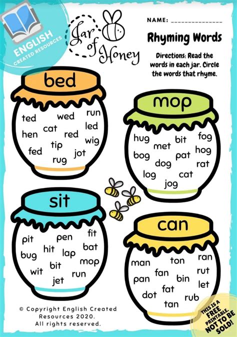 Cvc Rhyming Words Activities English Created Resources