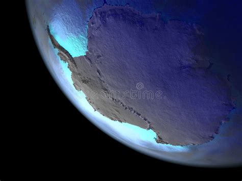 Antarctica From Space On Earth Stock Illustration Illustration Of
