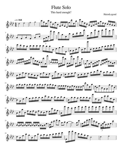 Pretty Hard Flute Solo Sheet Music For Flute Download Free In Pdf Or