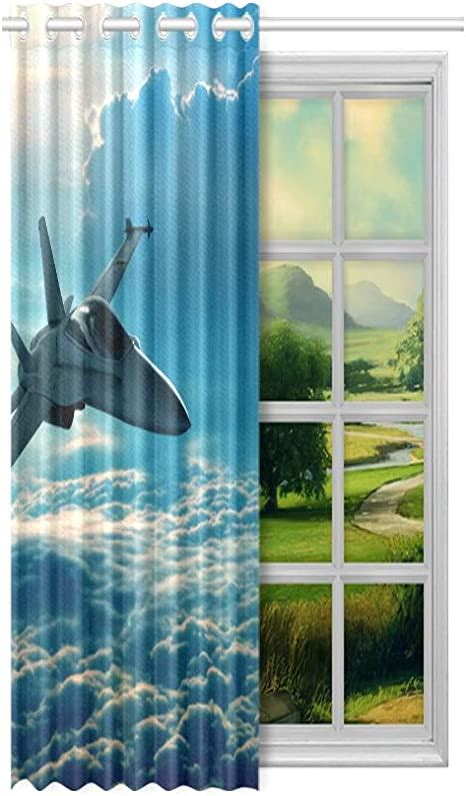 Na Country Living Room Curtains Aircraft Fighter Jets Lightweight