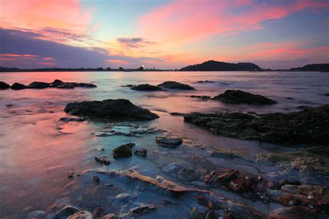 Beach Clouds Dawn Dusk Evening Island Landscape Nature Ocean