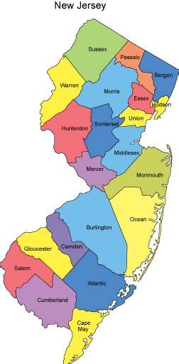 New Jersey Powerpoint Map Counties