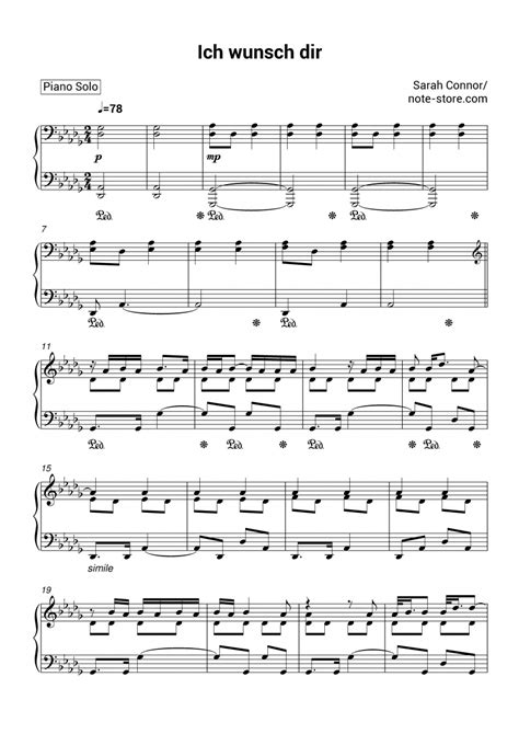 Sarah Connor Ich Wunsch Dir Sheet Music For Piano Pdf Pianosolo