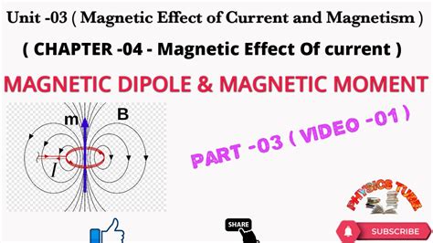 Magnetic Dipole And Magnetic Moment 12th Ch 04 Part 03 Video 01