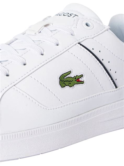 Lacoste Europa Pro 123 1 Sma Leather Trainers Whitenavy Standout