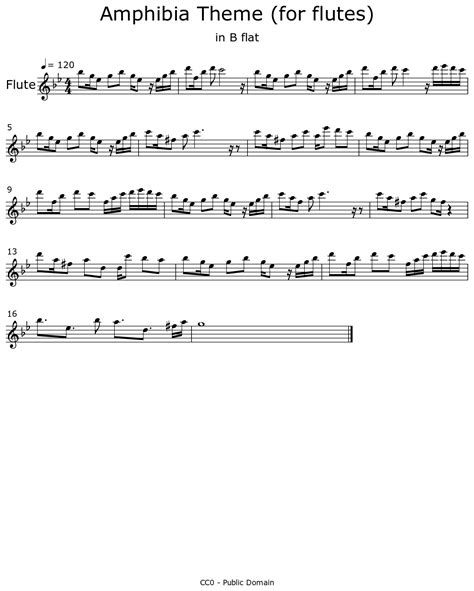 Amphibia Theme For Flutes Sheet Music For Flute