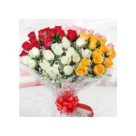 Rainbow Roses Bouquet By Floweraura Price Buy Online At ₹1999 In India