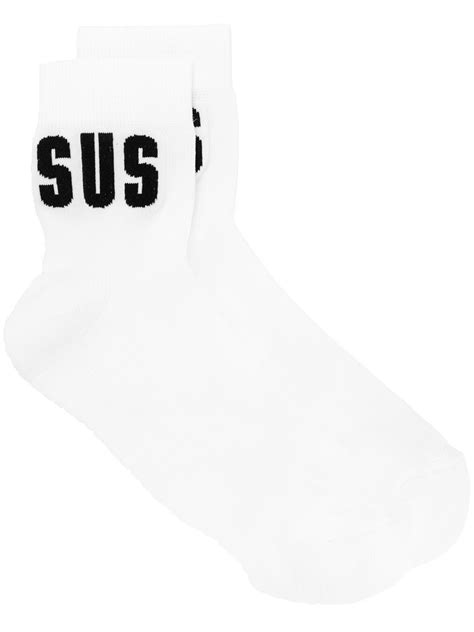 Versus Logo Print Socks In White Modesens Socks Print Versus