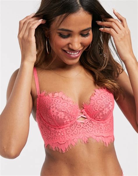 Ann Summers Fearless Longline Lace Non Padded Bra In Coral Shopstyle