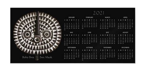 Magnetic Calendar African Art Yearly Calendar Card For Etsy In 2021
