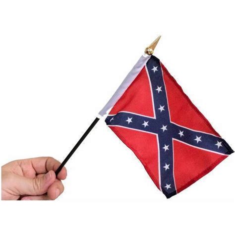Rebel Flag Confederate Battle Flag 4 X 6 Inch On Stick Desk Parade
