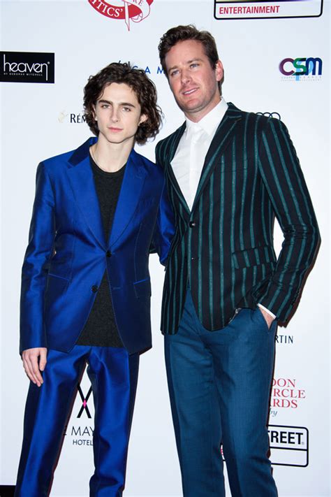 timothée chalamet and armie hammer pose for prom at the london film critics circle awards tom