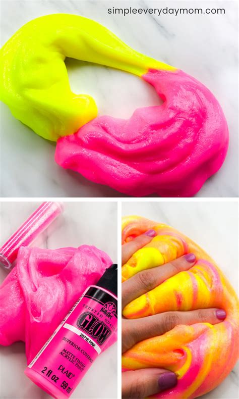 Easy Diy Neon Slime Recipe With Contact Lens Solution Slime Recipe