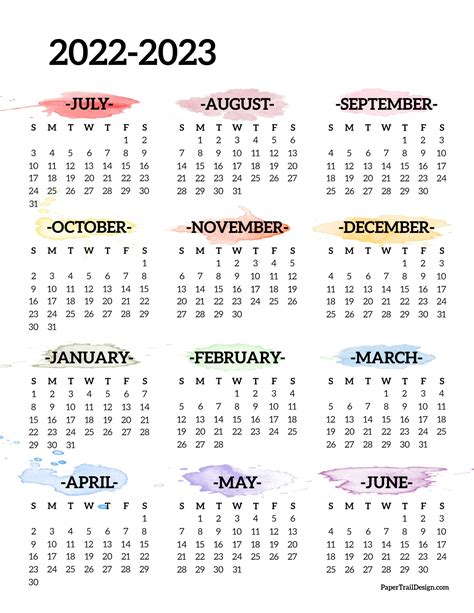 Calender Template Printable Yearly Calendar Homeschool Calendar Free