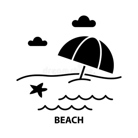 Beach Icon Black Vector Sign With Editable Strokes Concept