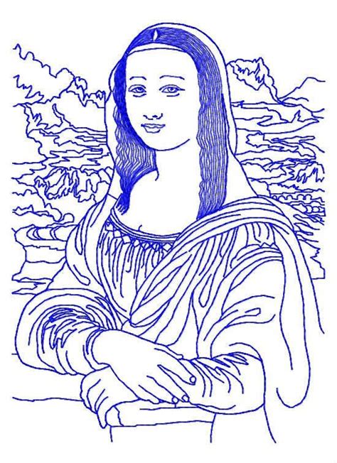 Dibujo De Mona Lisa De Leonardo Da Vinci Para Colorear Dibujos Para