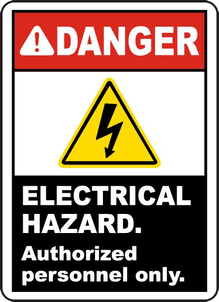 Electrical Hazard Authorized Only Sign Get 10 Off Now