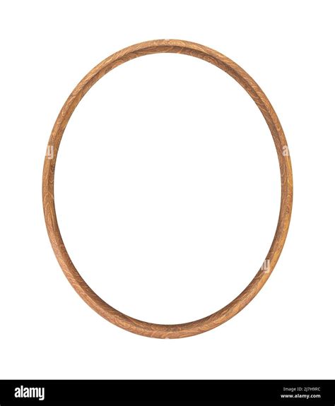 Wooden Oval Picture Frame Isolated Stock Photo Alamy