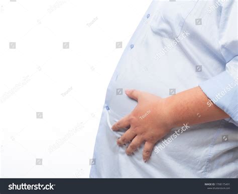 Fat Man Big Belly Overweight Isolated Stock Photo 1708175491 Shutterstock