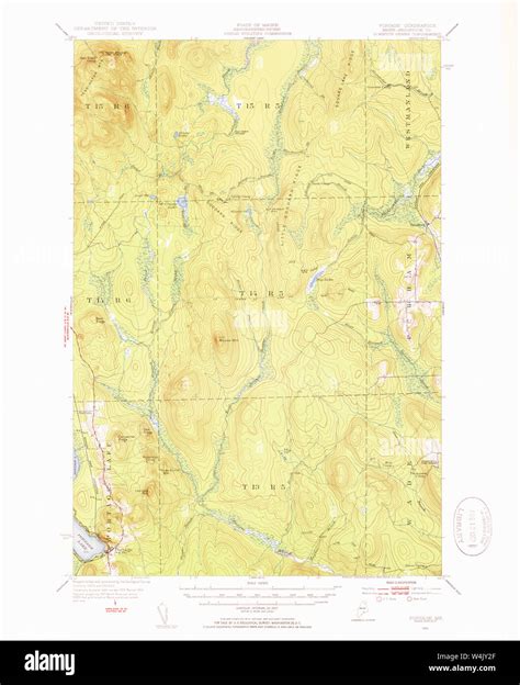 Maine Usgs Historical Map Portage 460763 1953 62500 Restoration Stock